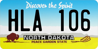 ND license plate HLA106