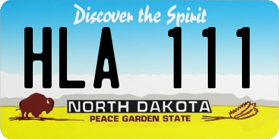 ND license plate HLA111