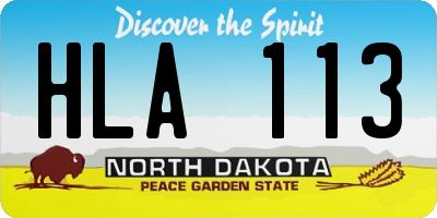 ND license plate HLA113