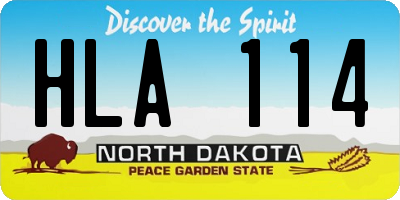 ND license plate HLA114