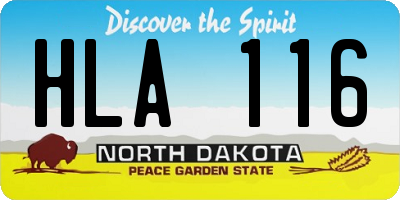 ND license plate HLA116
