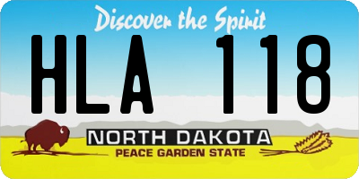 ND license plate HLA118