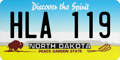 ND license plate HLA119