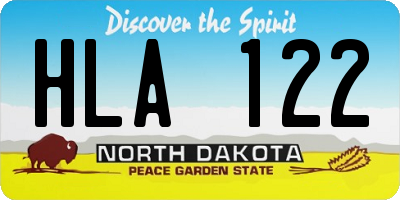 ND license plate HLA122