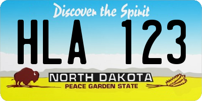 ND license plate HLA123