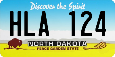 ND license plate HLA124