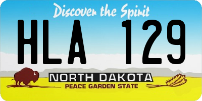 ND license plate HLA129