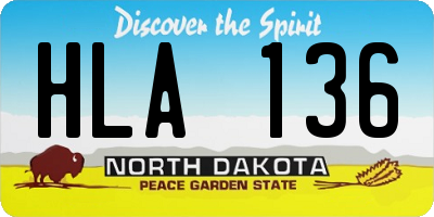 ND license plate HLA136