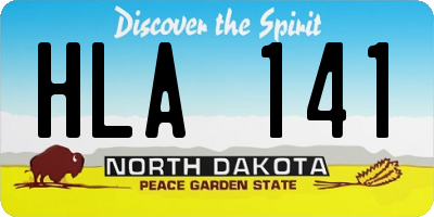 ND license plate HLA141