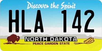 ND license plate HLA142