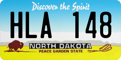 ND license plate HLA148