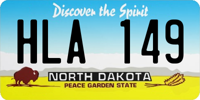 ND license plate HLA149