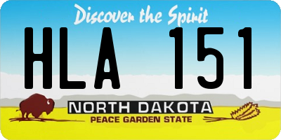 ND license plate HLA151