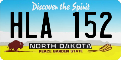 ND license plate HLA152