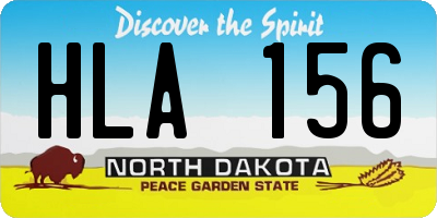 ND license plate HLA156