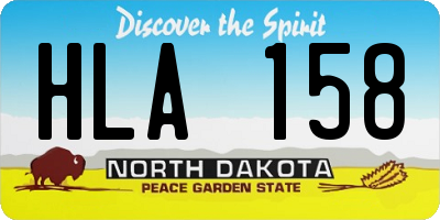 ND license plate HLA158
