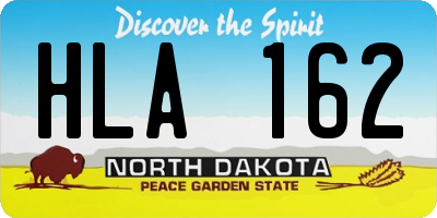 ND license plate HLA162