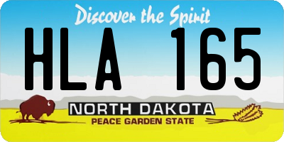 ND license plate HLA165