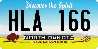 ND license plate HLA166