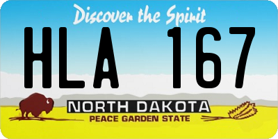 ND license plate HLA167