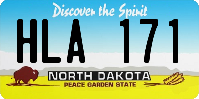 ND license plate HLA171
