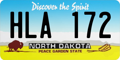 ND license plate HLA172