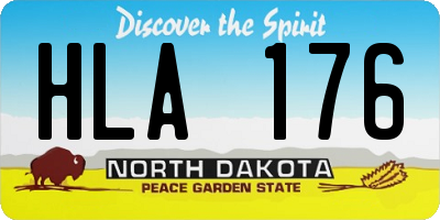 ND license plate HLA176