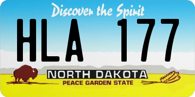 ND license plate HLA177