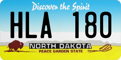 ND license plate HLA180