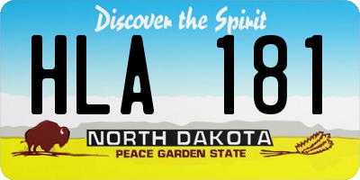 ND license plate HLA181