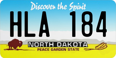 ND license plate HLA184