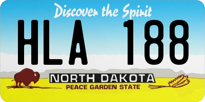 ND license plate HLA188