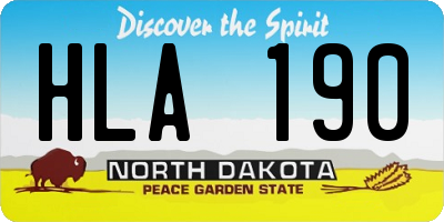 ND license plate HLA190