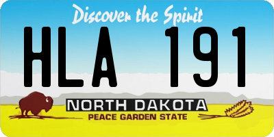ND license plate HLA191
