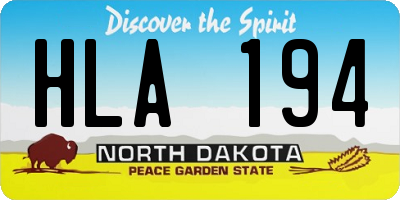 ND license plate HLA194