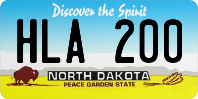 ND license plate HLA200