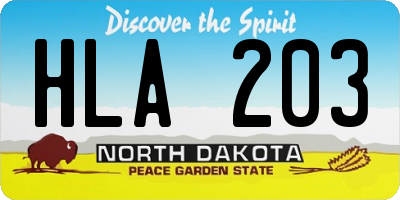 ND license plate HLA203