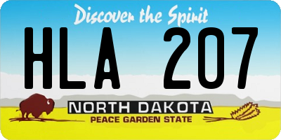 ND license plate HLA207