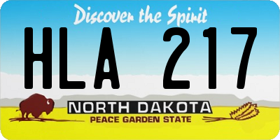 ND license plate HLA217