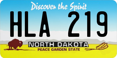 ND license plate HLA219