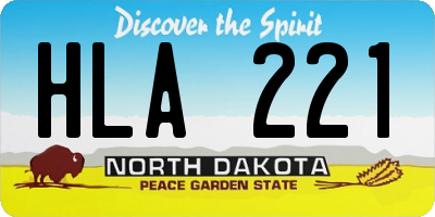 ND license plate HLA221
