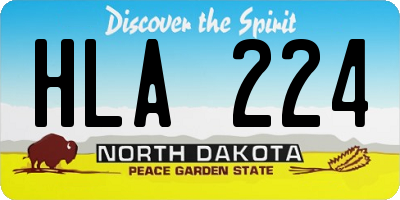 ND license plate HLA224