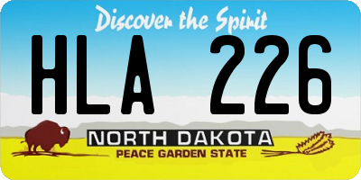 ND license plate HLA226