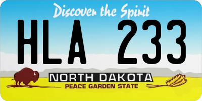 ND license plate HLA233