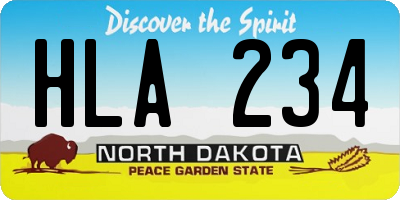 ND license plate HLA234