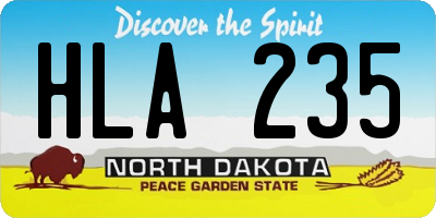 ND license plate HLA235