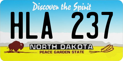 ND license plate HLA237