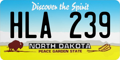 ND license plate HLA239