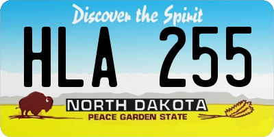 ND license plate HLA255
