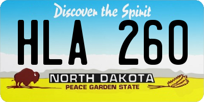 ND license plate HLA260